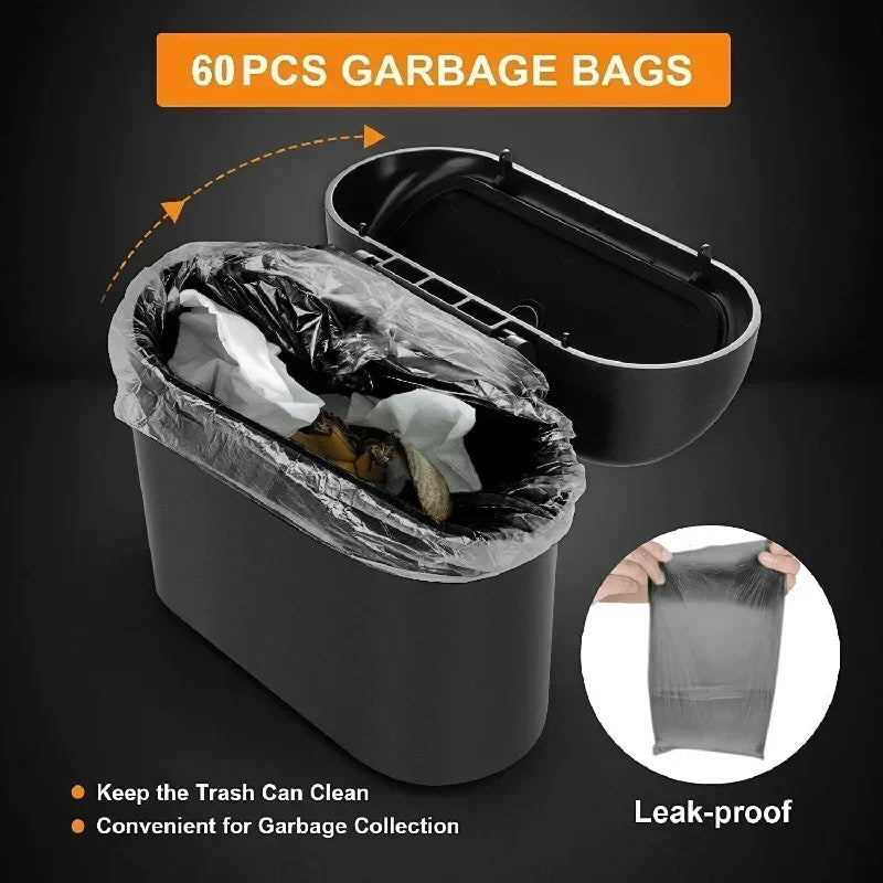 Mini Car Trash Can with Lid, Leak-Proof