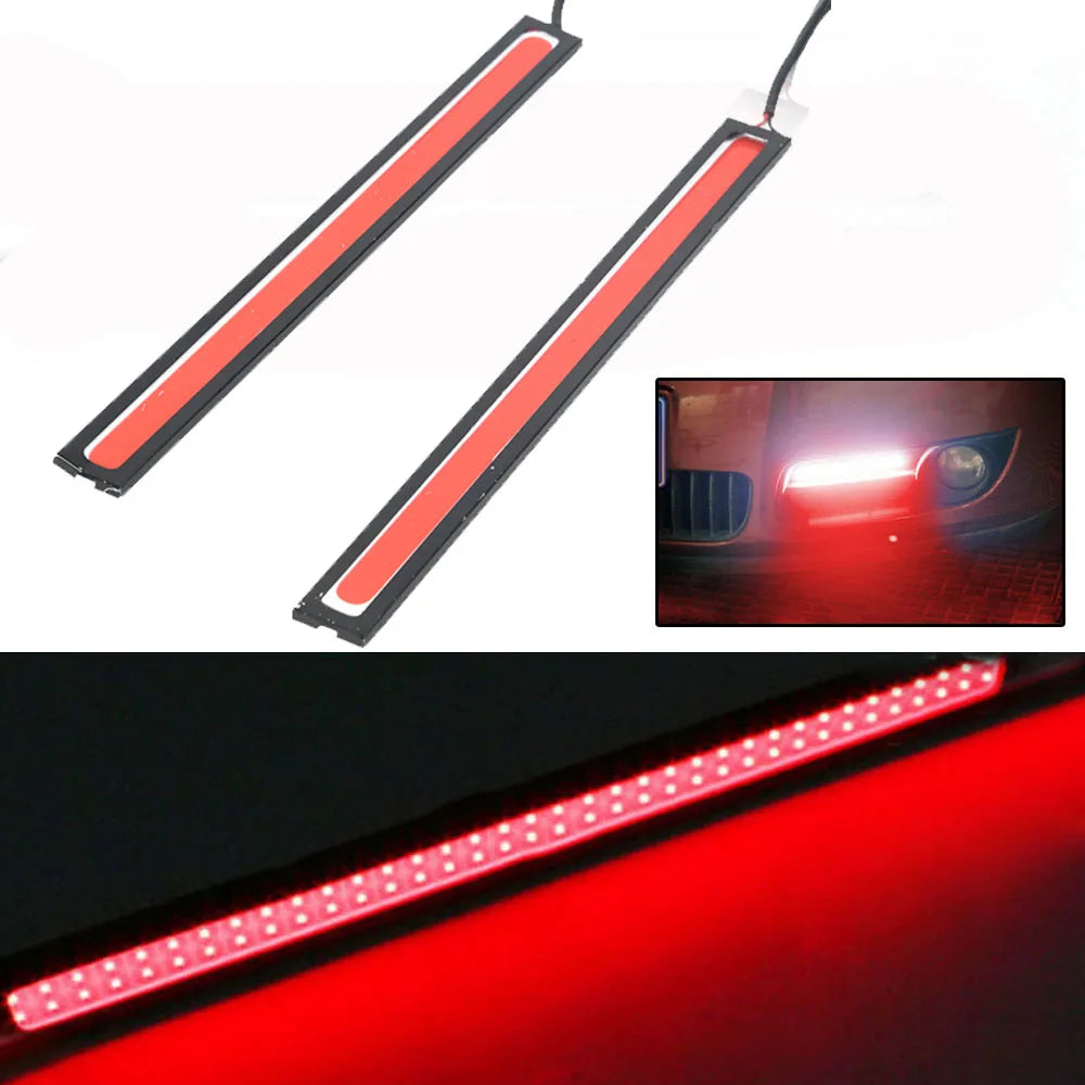 2Pcs 17cm COB Car Fog Light LED Light Strip RED Waterproof Car 12V DRL Fog Light Driv alternate view