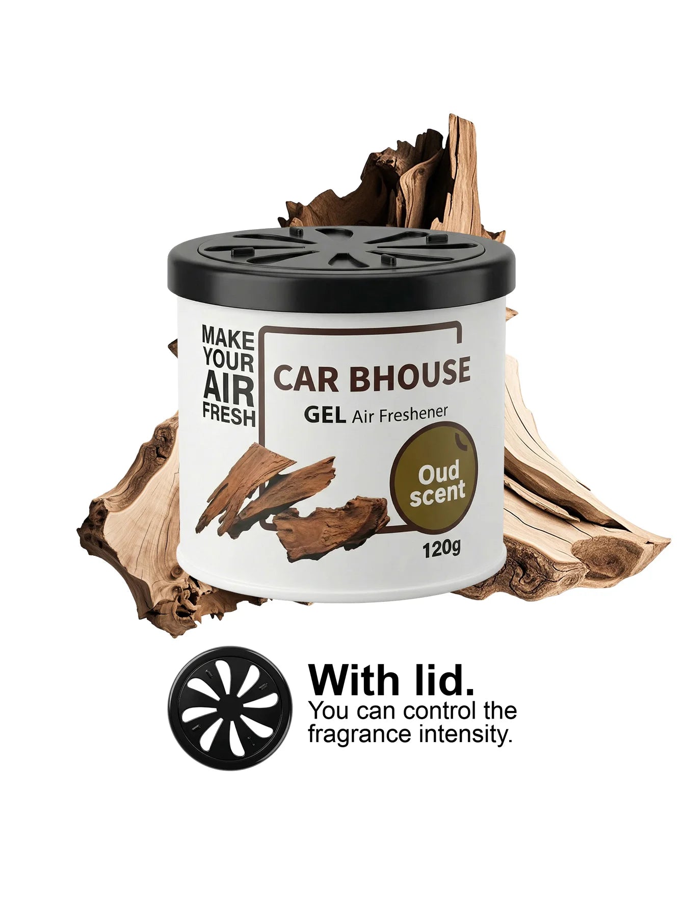 Dual-Purpose Car and Home Air Freshening Gel | 120g Long-Lasting Fruity and Floral Sce close-up view
