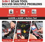 Autel AL539B OBD2 Scanner 3 in 1 Code Reader Battery Tester for 12 Volts Batteries Full OBDII Diagnosis Charging Systems Test