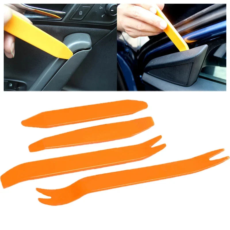4Pcs Car Radio Panel Removal Tool Set Reinforced Plastic Orange