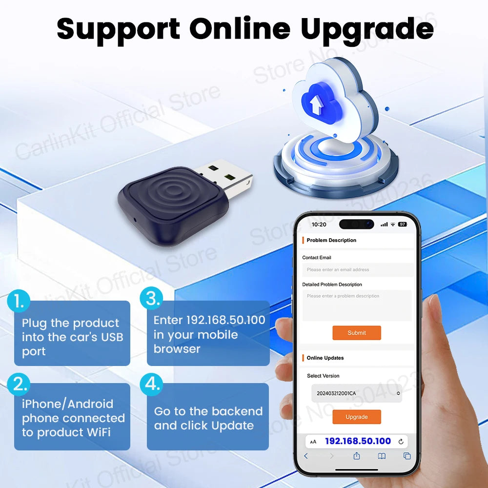 CarlinKit 5.0 Wireless Adapter Mini Ultra | Wireless Android Auto and CarPlay USB Don lifestyle view