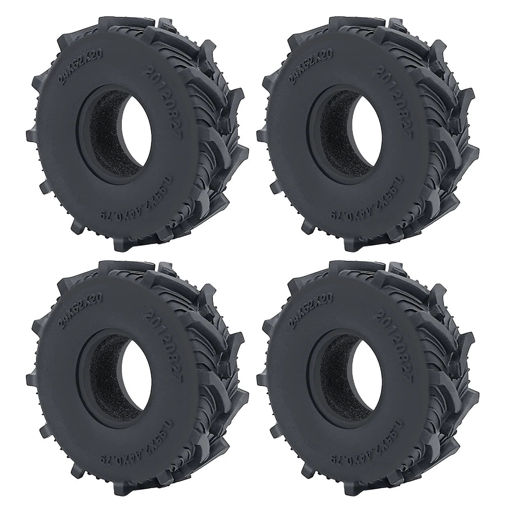 1.0 Inch Soft Rubber RC Crawler Tires 4Pcs for TRX-4M Axial SCX24 close-up view