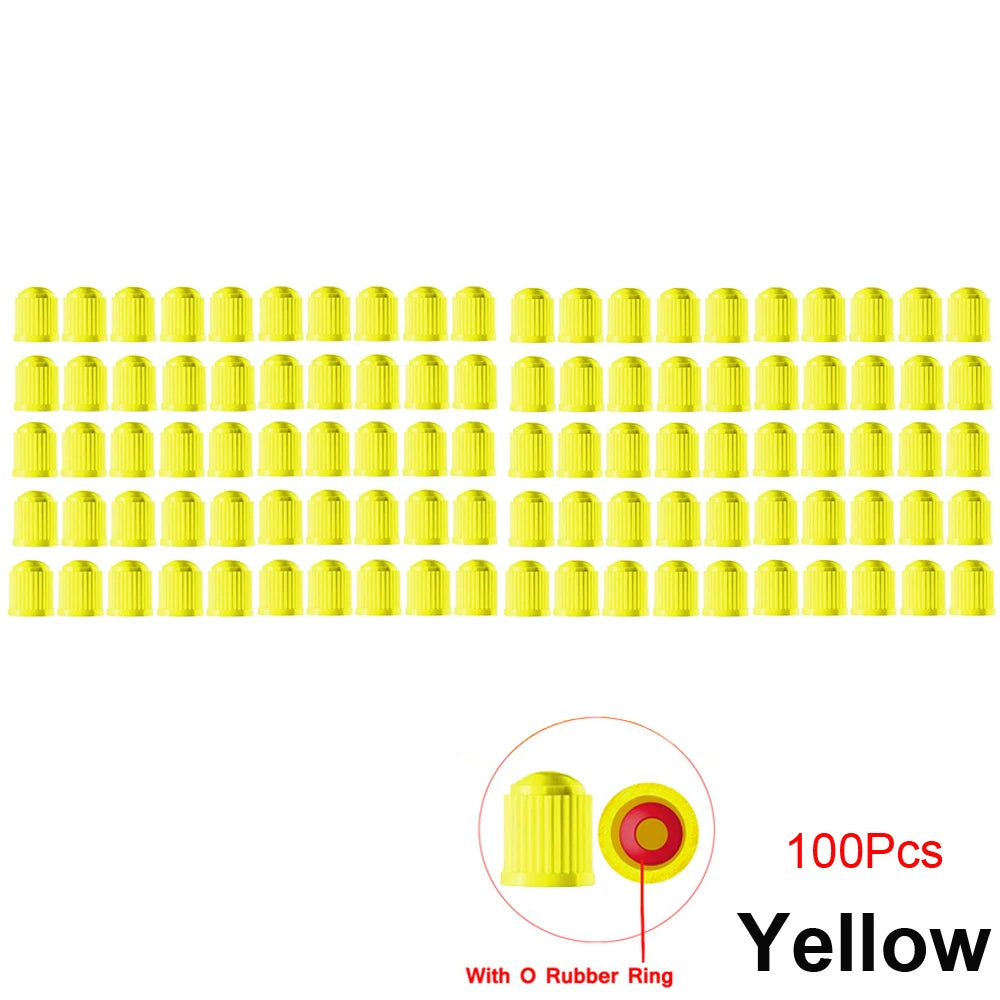 10/25/50/100Pcs Universal Plastic Tire Valve Caps for Cars, Trucks, Motorcycles, and alternate view