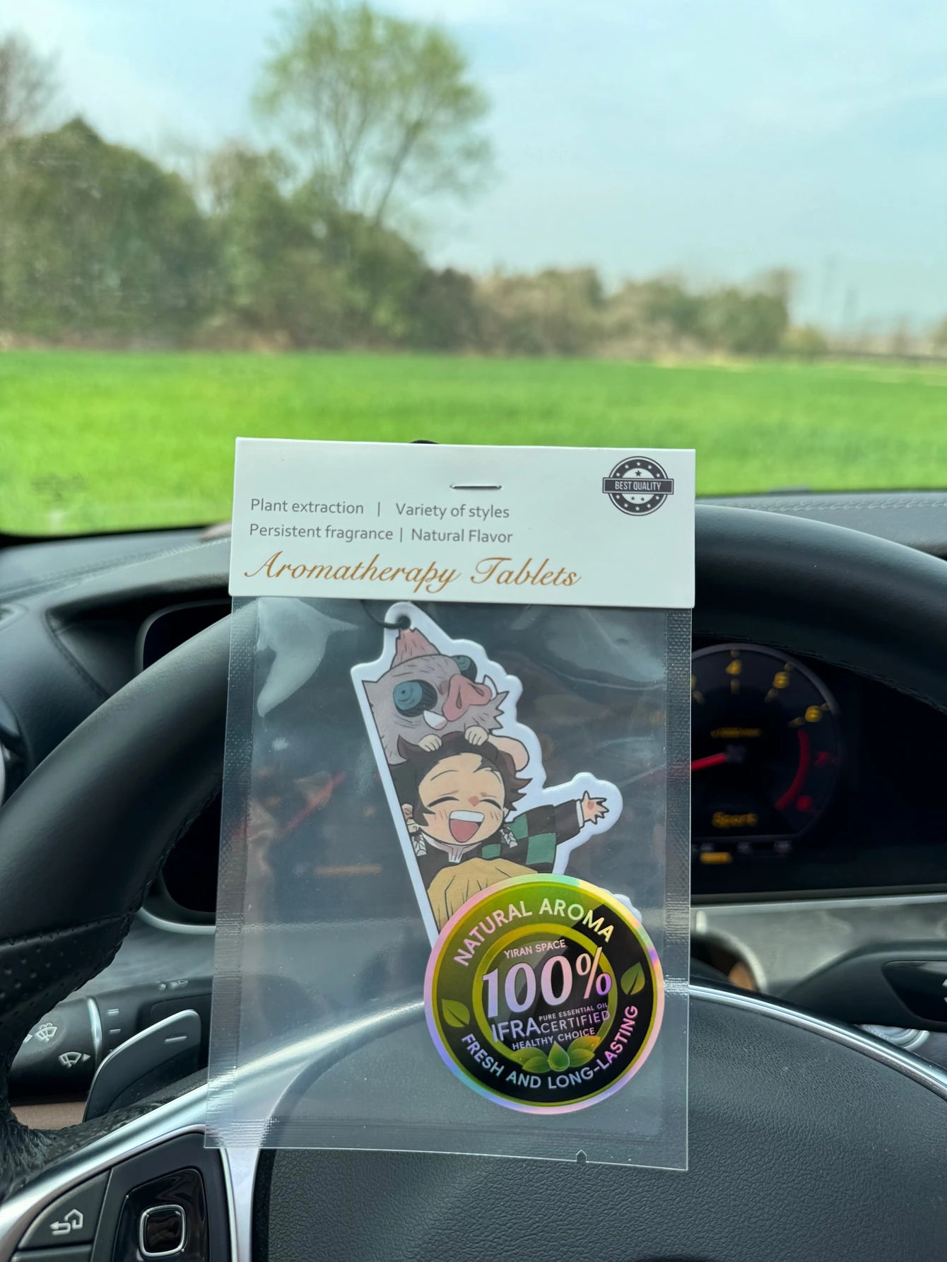 Japanese Cartoon Anime Cute Design Porcupine Demon Hilton Hotel Non-Toxic Car Air Freshener (Sea Salt and Aloe Vera) Car Air Freshener, Infused with Essential Oils | Lasted More Than 60 Days |   Car Vent Clip Fragrance Box Re