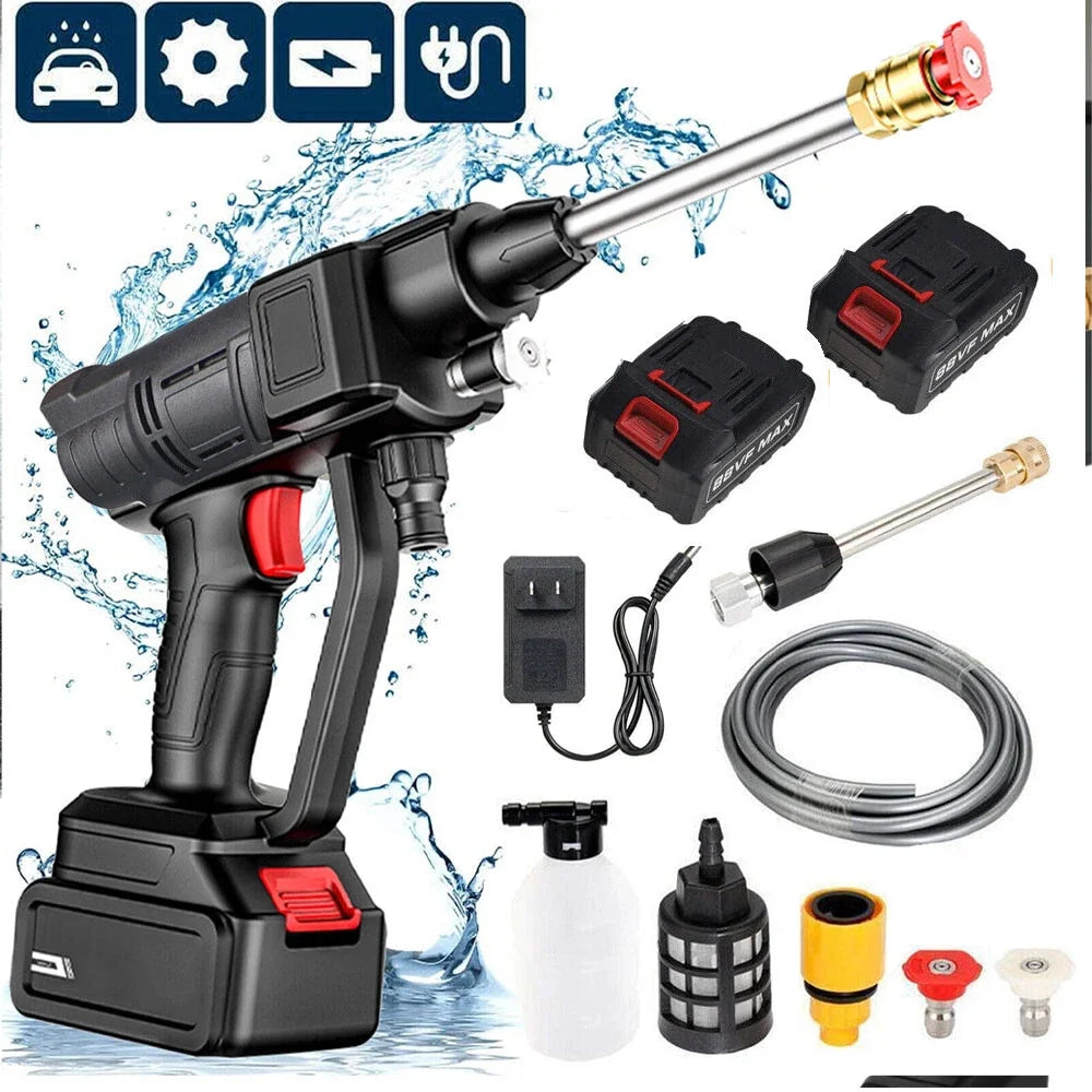 Portable Cordless Electric High Pressure Water Spray Gun Car Washer Cleaner Tool