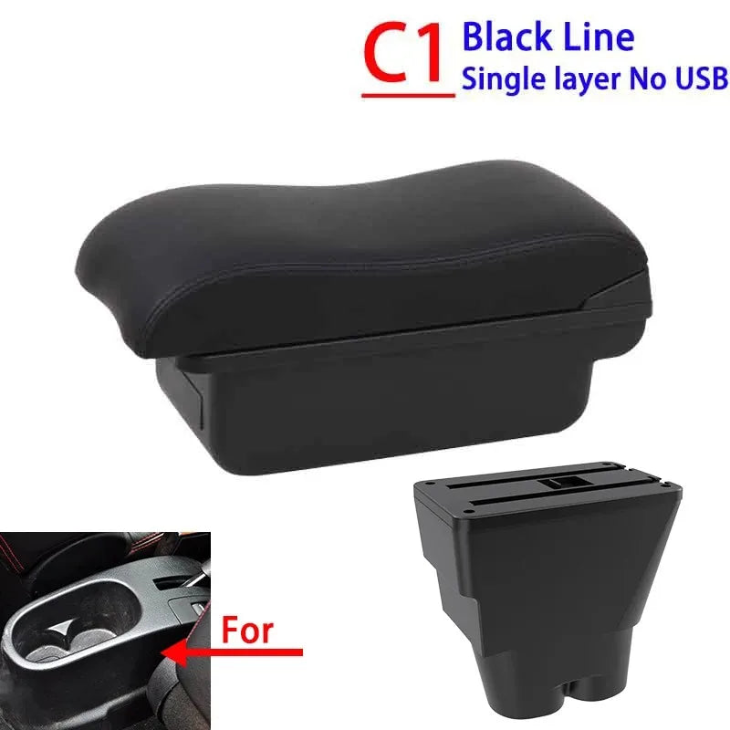 For Peugeot 207 Armrest Box Peugeot 207CC Interior Central Storage Box Pu Leather Arm alternate view