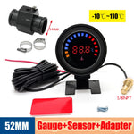 52mm Auto Water Temperature Meter | Universal LCD Digital Thermometer with Sensor and close-up view