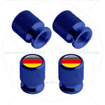 4Pcs Aluminum Motorcycle Car Tire Valve Caps with Germany France Italy Flag Emblems | lifestyle view
