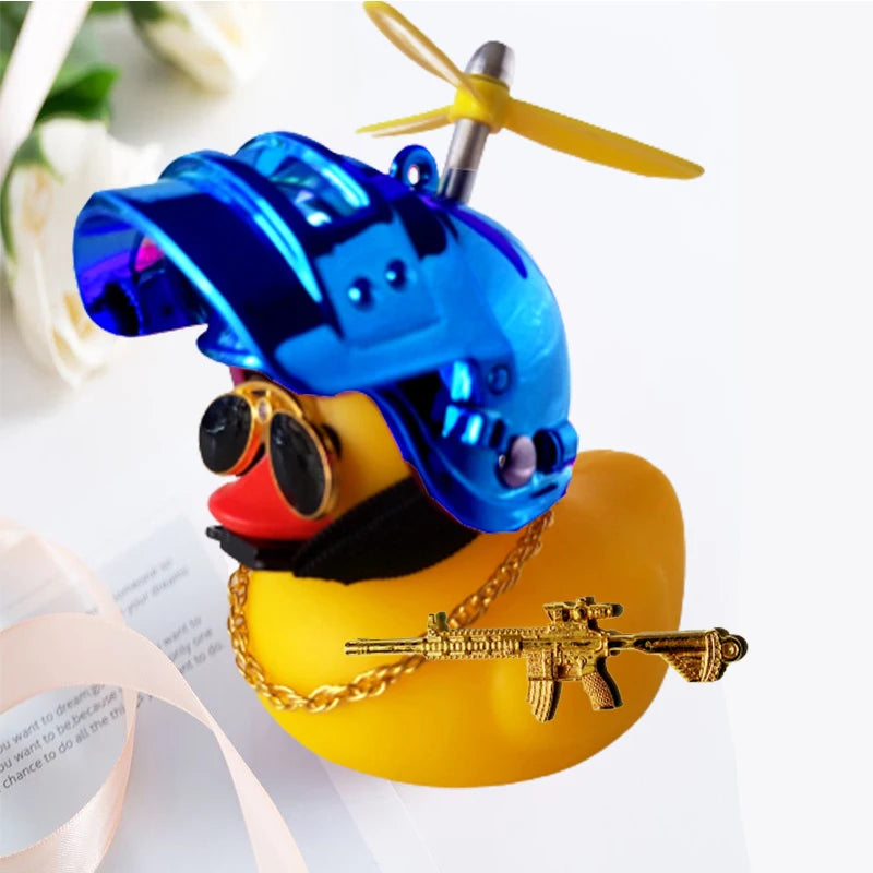 Motor Accessories Yellow Duck with Helmet for Bike Without Lights Auto Car Accessorie alternate view