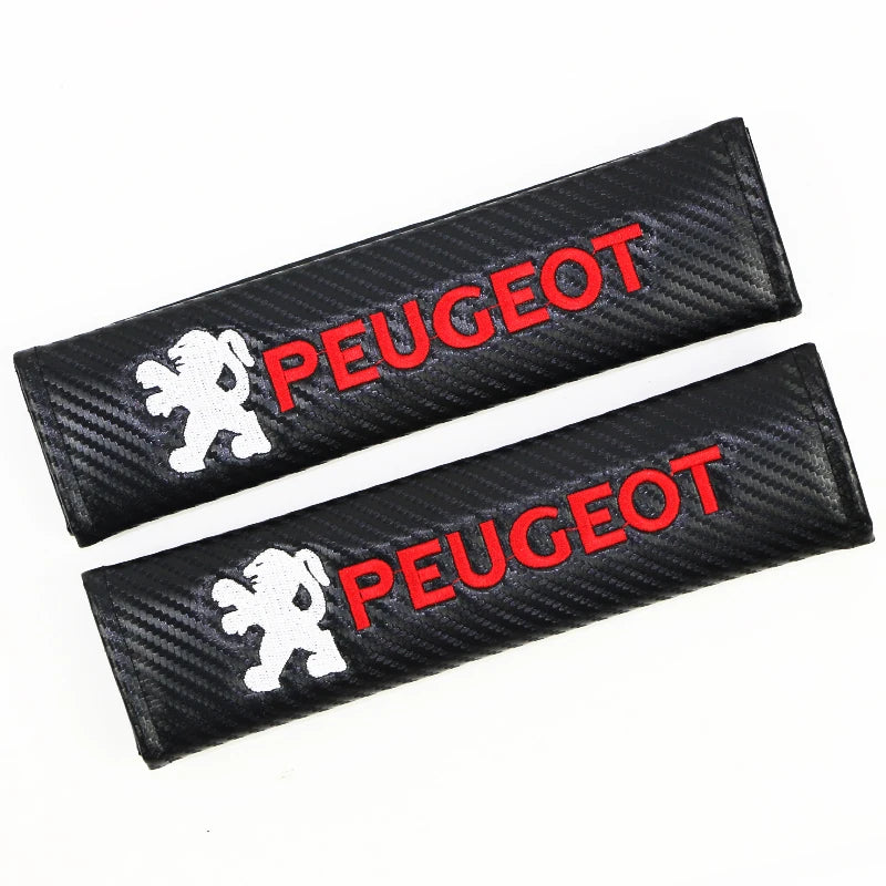 2pcs Carbon fiber Car Seat belt Cover Protective Pad for Peugeot 307 206 207 308 207 lifestyle view