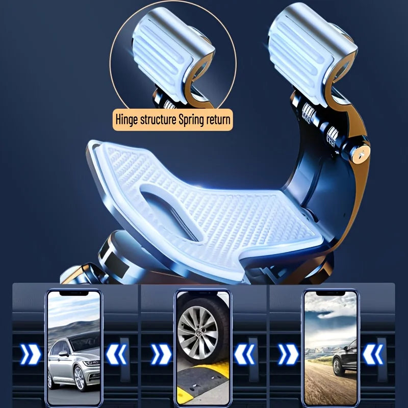 Vehicle Dashboard-Mounted Car Phone Holder, Non-Damaging Installation, Convenient for In-Car Navigation and Entertainment, Adjustable Angle Clip, Silver Phone Holder, Automotive Electronic Accessories.