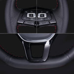 Black Leather Car Steering Wheel Braid Soft Leather Cover For Renault Clio 3 RS 2005 200 detail view