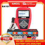 ANCEL BA101 Car Battery Tester 12V Digital Automotive Alternator Meter Diagnostic Tool,100-2000 CCA Load Capacity, Charging & C
