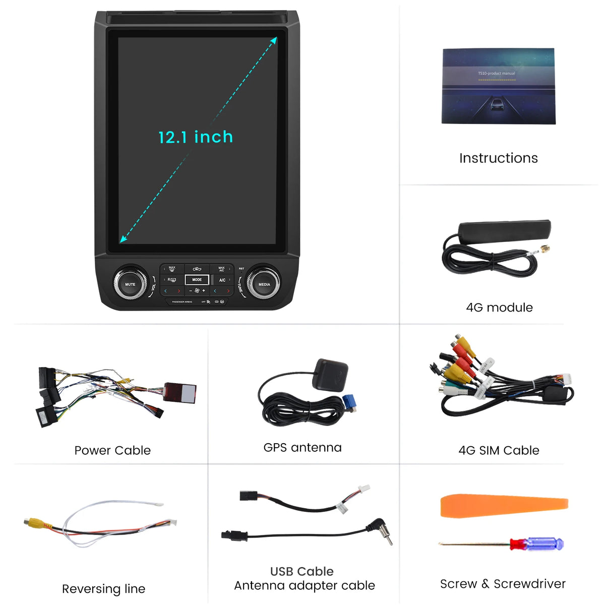 Junsun Android 15 Car Multimedia Player Touch Screen Head Unit Stereo Radio For Ford alternate view