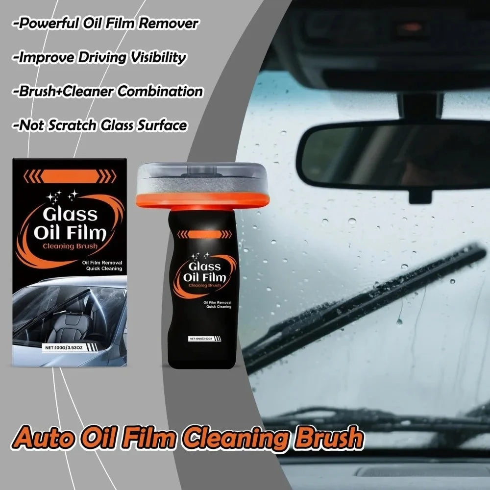Professional Car Glass Oil Film Remover Windshield Cleaning Brush Anti-Fog Brightening close-up view