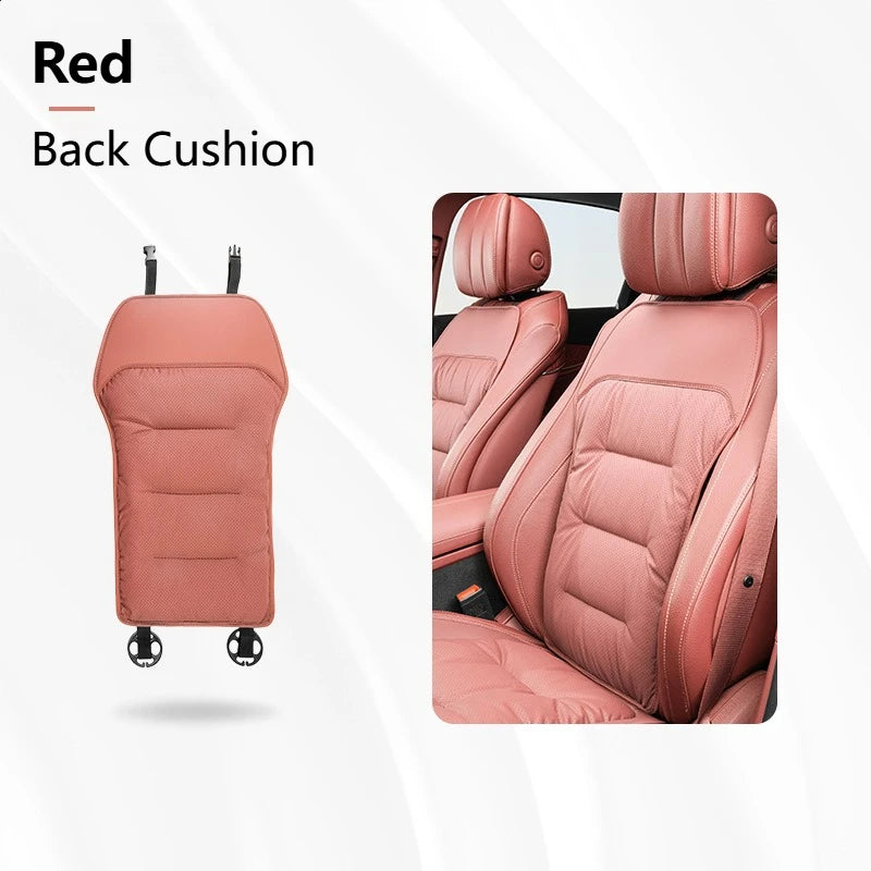 New Car Seat Cushion Waist Cushion for Most Cars Breathable and Ventilated Nappa Leather All Season Seat Cushion