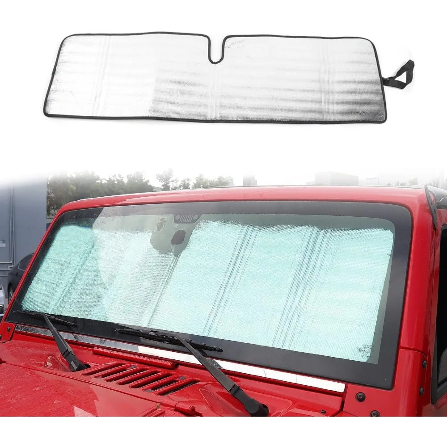 Custom Fit Windshield Sunshade for Jeep Wrangler TJ JK JKU JL JLU Gladiator JT 1996-2024 | Reflectiv