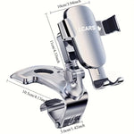 Vehicle Dashboard-Mounted Car Phone Holder, Non-Damaging Installation, Convenient for In-Car Navigation and Entertainment, Adjustable Angle Clip, Silver Phone Holder, Automotive Electronic Accessories.