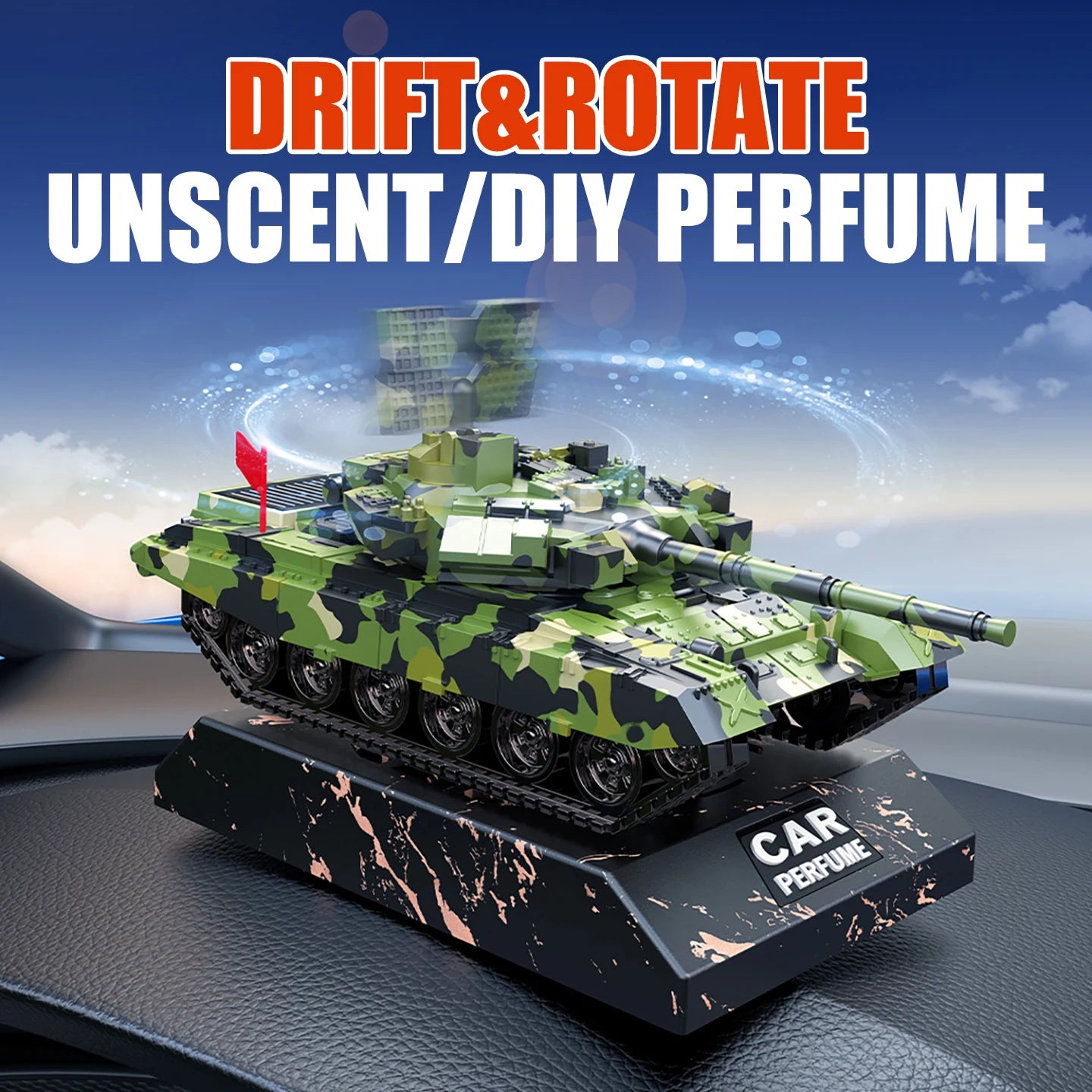 No Perfume DIY Fragrance Diffuser Drift Tank Model Car Air Freshener | Cool Ornament Dashboard Inter