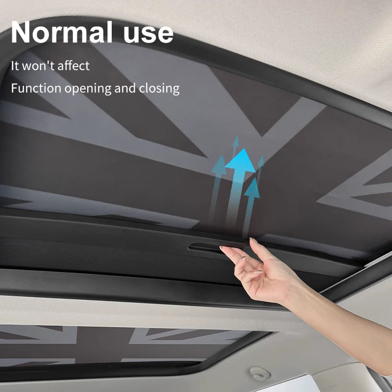 Mini Cooper Sunroof Sunshade Cover | UV Protection Heat Shield Foldable lifestyle view
