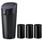 Car Trash Can (with Lid) Auto Dust Organizer with Garbage Bags Small Car Trash Bin Can C detail view