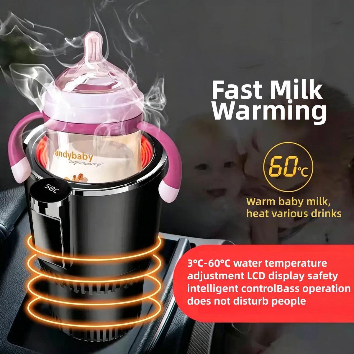 Portable Car 2-in-1 Hot & Cold Cup Holder