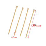 20pcs 20-70mm PVD Gold Plated Stainless Steel Flat Head Pins For Jewelry Making Findi alternate view