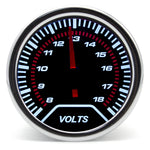 2" 52mm Universal 12V LED Smoke Lens Turbo Boost Gauge Meter | -1~0~2 BAR with White LED detail view