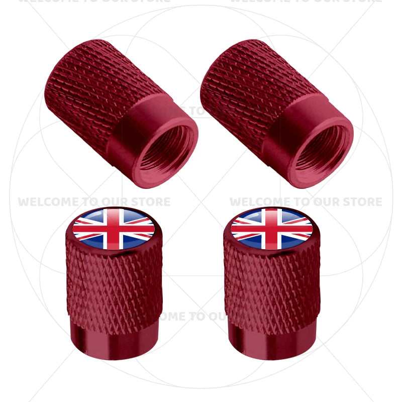 For Sweden Swedish Flag Union Jack Britain Flag Emblem 4Pcs Aluminum Motorcycle Car Tire detail view