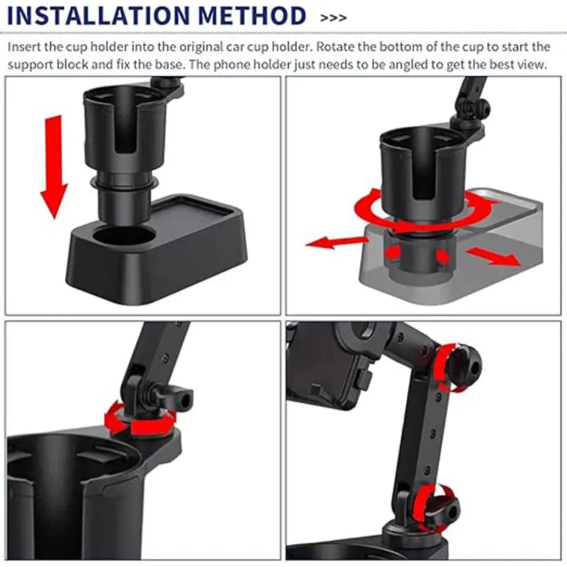 Universal Cell Phone Stand Cup Holder Expander with 360° Rotation