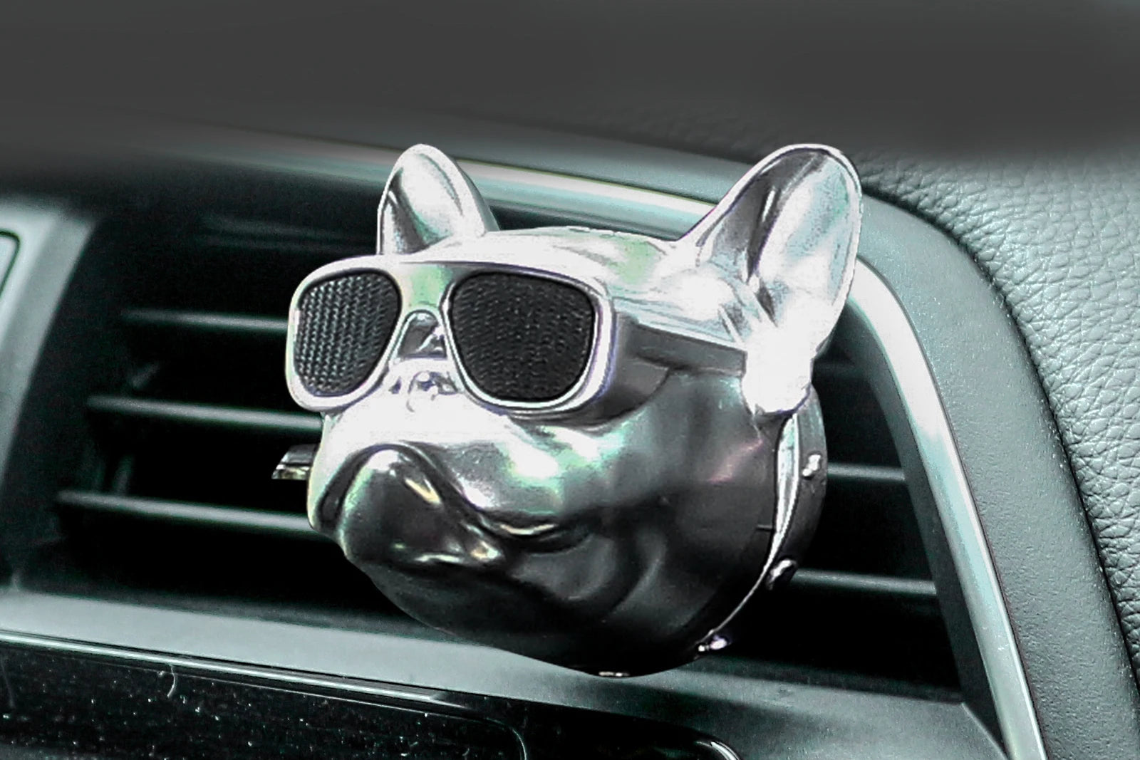 Creative Bulldog Car Freshener | Fun Air Scent Gift Box for Auto Interior close-up view