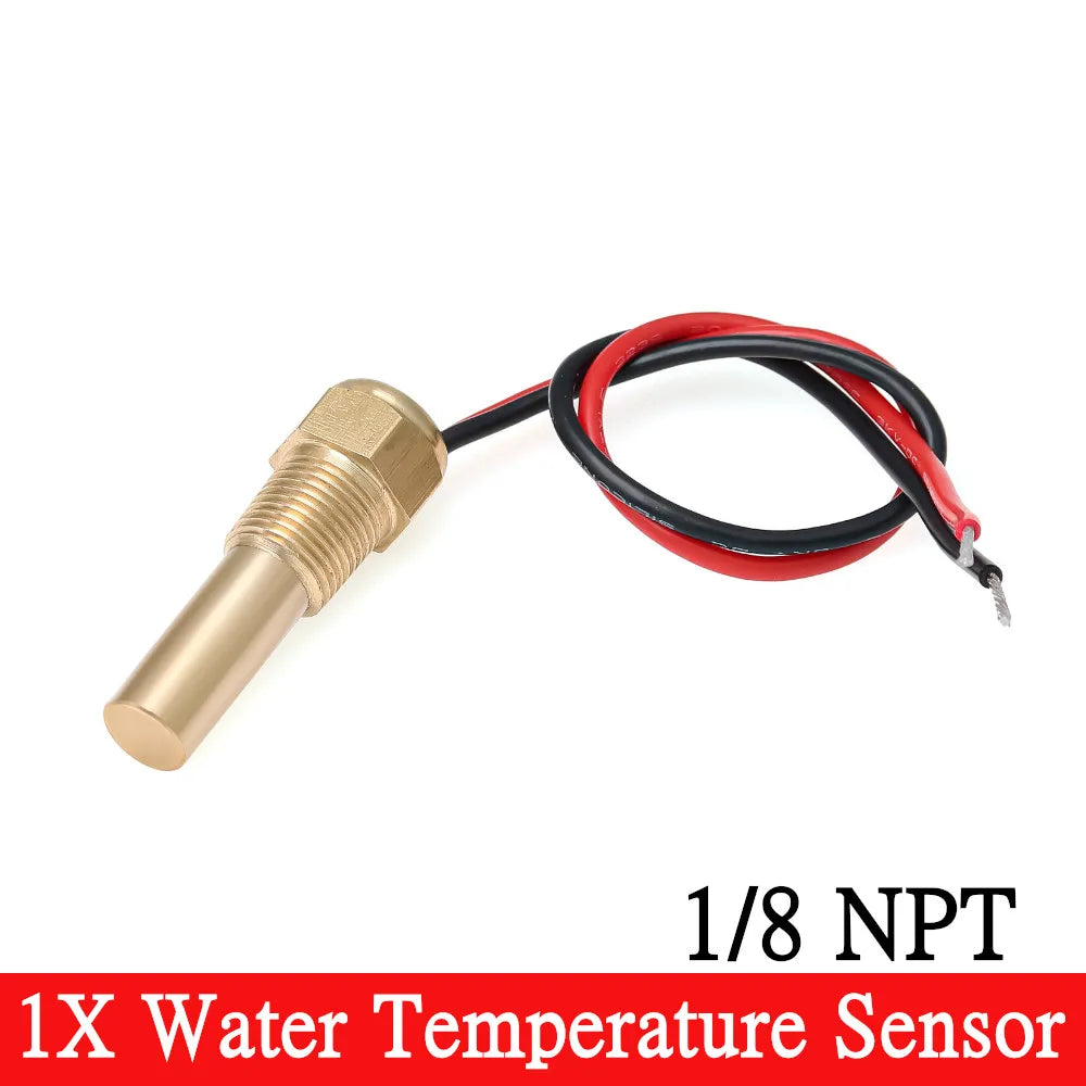 2" 52mm Water Temperature Gauge 0~120℃ 7 Color Backlight | Universal Marine Car Boat R close-up view