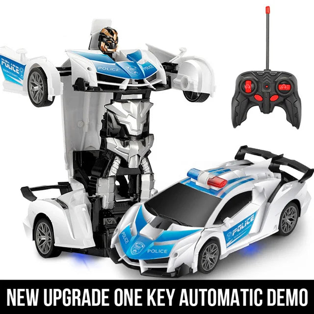 Electric RC Car 2 In 1 Transformation Robots Sports Vehicle Model Robots Boys Toys additional angle