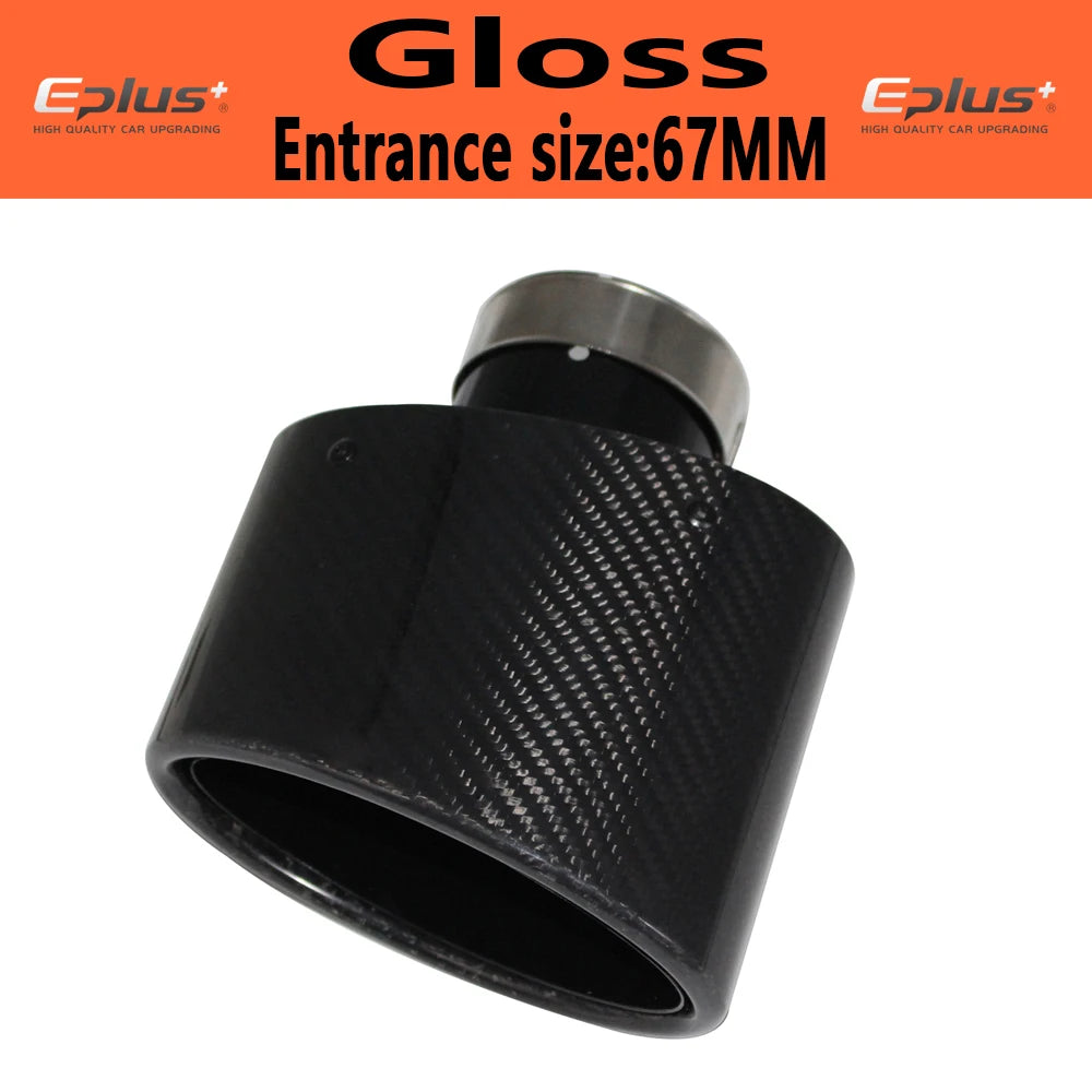 Oval Gloss Carbon Fiber Universal Car Muffler Tip Exhaust Pipe Nozzle Decoration | additional angle