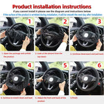 Leather Steering Wheel Cover for 14.5-15 Inch Wheels close-up view
