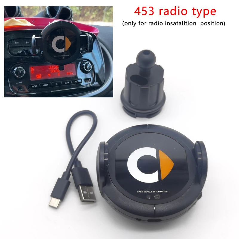 For Mercedes Benz Smart Car 453 451 Model Auto Wireless Charging Phone Holder Mount Fast detail view