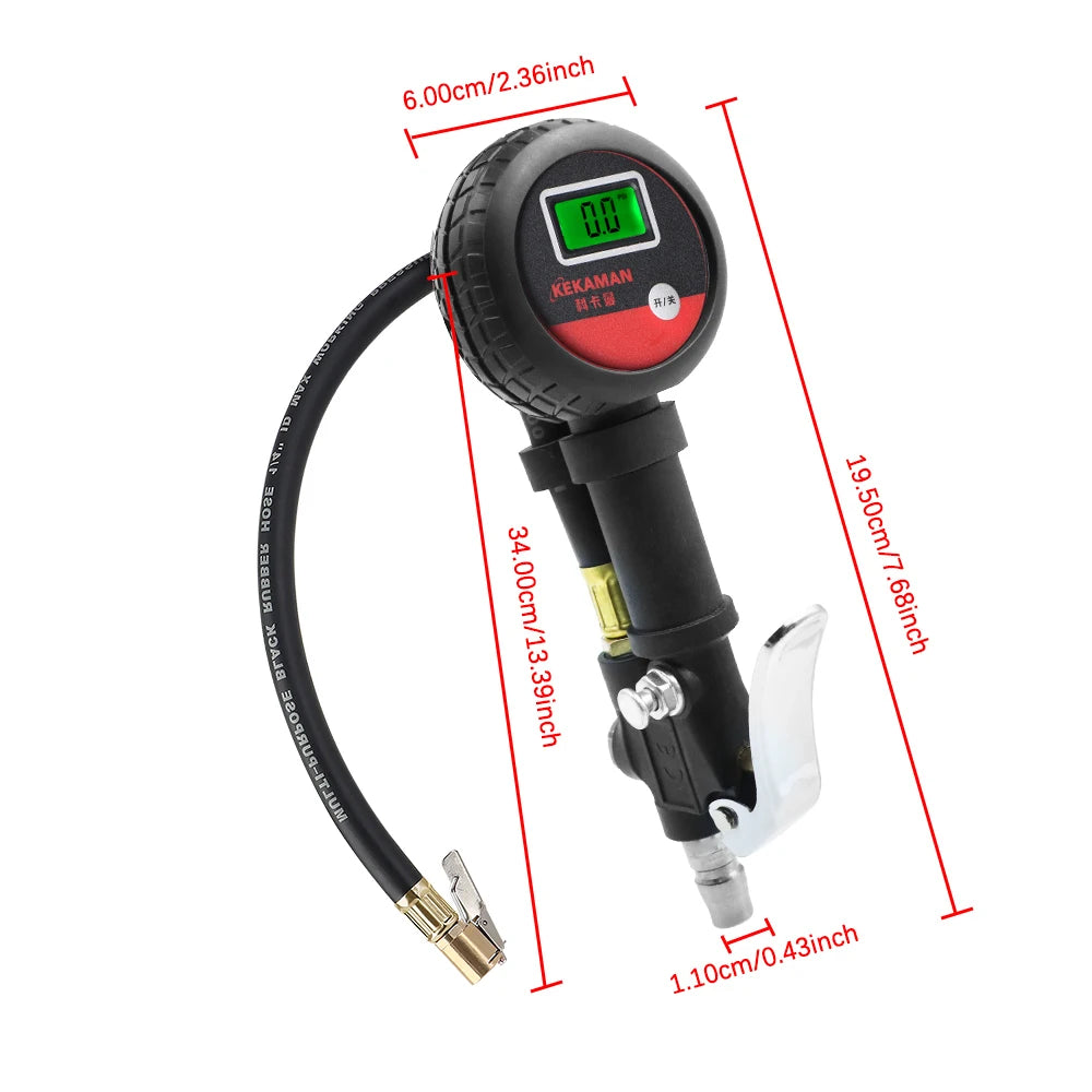 Auto Tire Pressure Gauge LCD Digital Tester for Car Truck Motorcycle close-up view