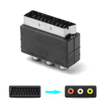 Scart Male Plug to 3RCA Phono Female AV Adapter | Input Cable for PS4 Wii DVD VCR close-up view