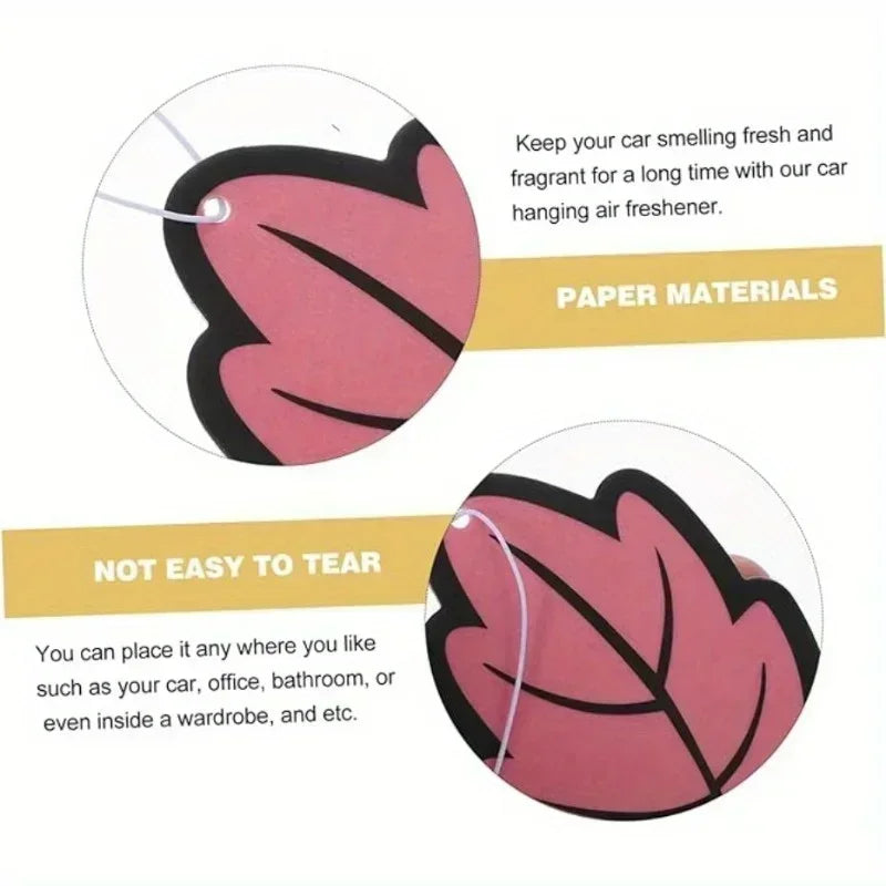 Leaf Shape Car Air Freshener | Natural Scented Tea Paper Hanging Perfume Family Pack lifestyle view
