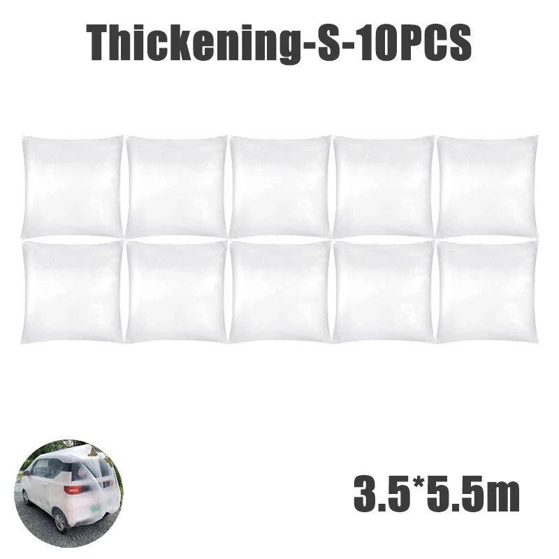 Disposable Transparent Car Cover | Dustproof Rainproof PE Film Protection detail view