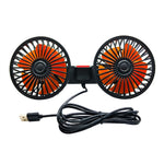 Car Fan 360° 3-speed Car Seat Back Cooling Fan USB Charge Dual Head Fan Adjustable Rotat detail view