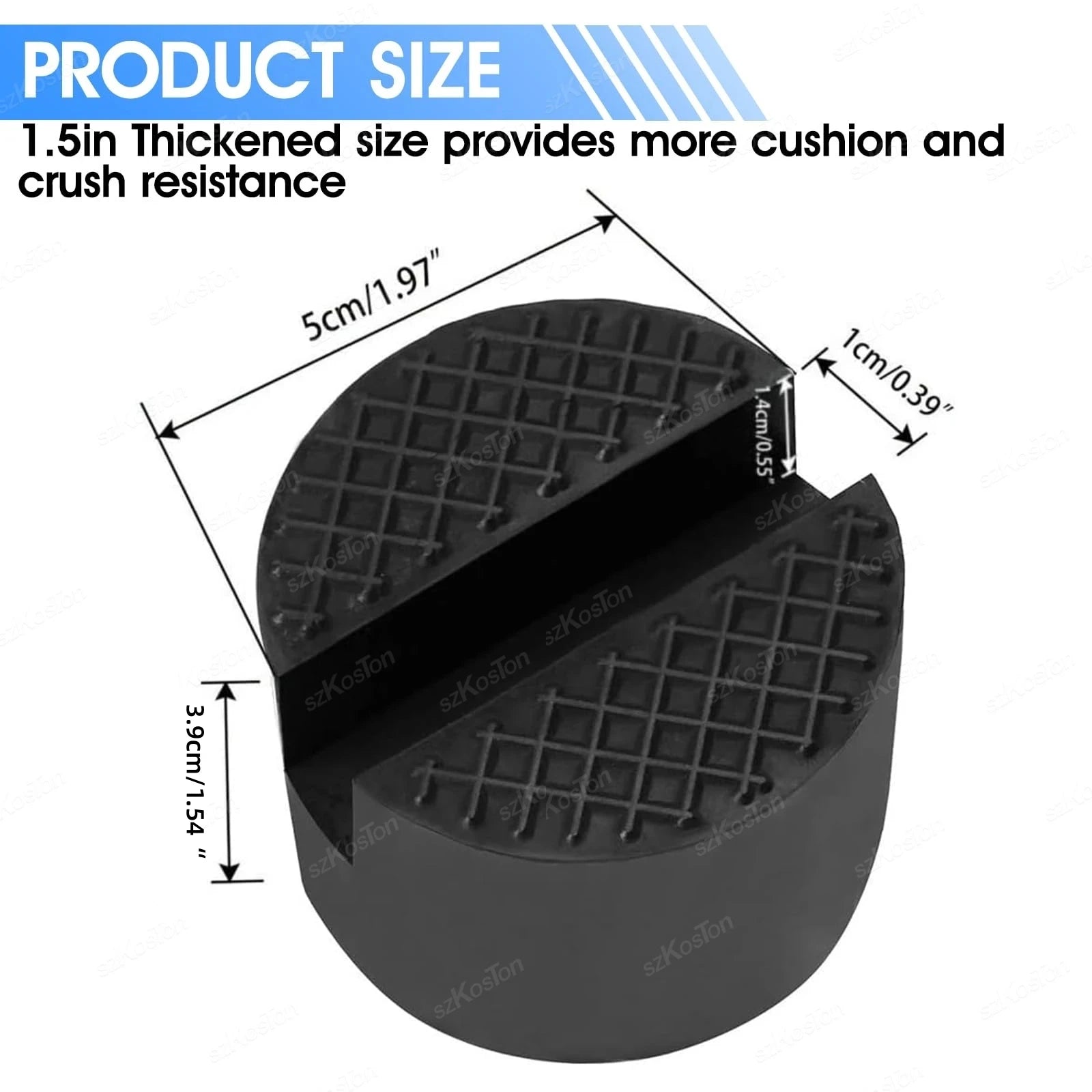 Universal Car Lift Jack Support Stand Rubber Pads Frame Protector Wheel Dolly Slotted alternate view