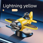 Solar Powered Rotating Airplane Car Dashboard Ornament 360° Auto Spin Airplane Decorations Interior Car Accessories