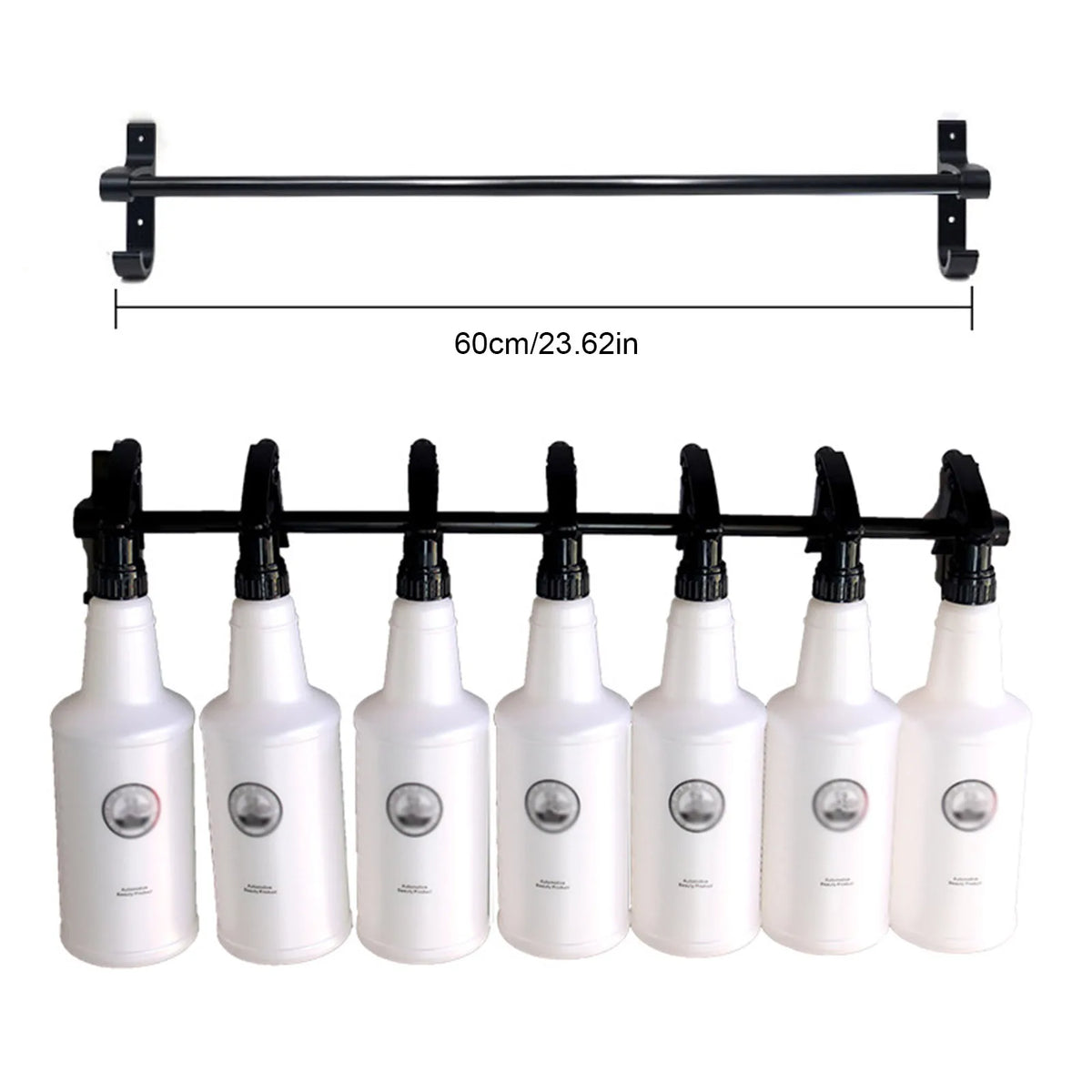 Spray Bottle Storage Rack Car Wash Tool Holder Metal Display Bar Hanger Garage Laundry Car Beauty Shop Organizer Accessory