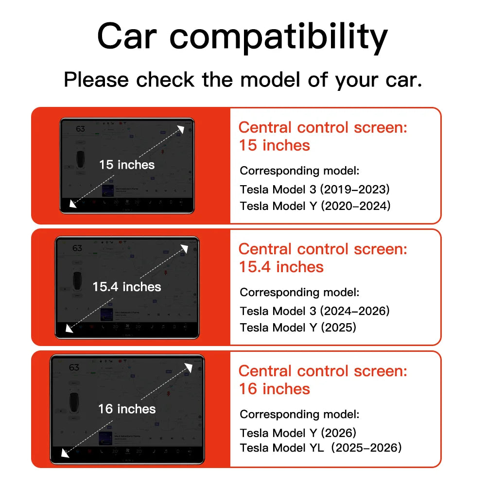 YZ Tesla Model 3 Highland Screen Protector | Matte Anti Glare HD Tempered Glass additional angle