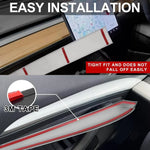 Car Dashboard Cover For Tesla Model 3 Y Door Dash Trim Panel Carbon Fibre ABS Interior close-up view