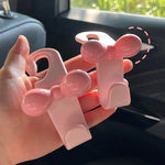 1pcs Cute Bow Pink Car Seat Back Hook Non Marking Headrest Hanger for Purse Umbrella Grocery Bag Car Organizer Accessory