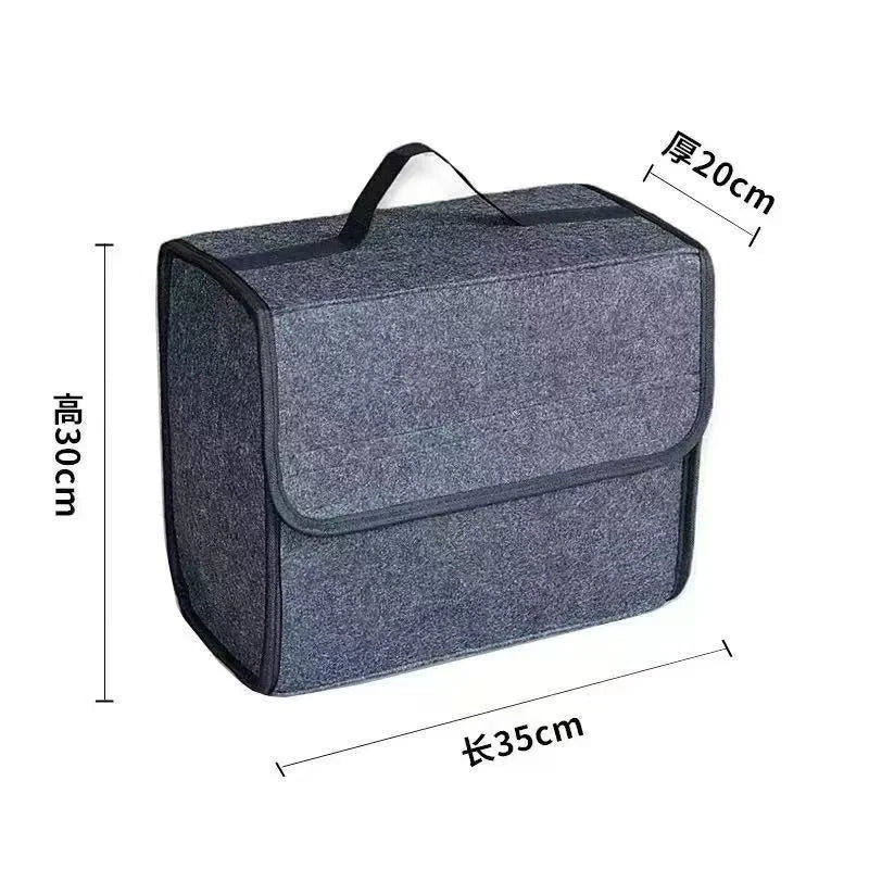 Car Trunk Storage Box 1-Pack: Foldable Bag with Compartments & Handle, for SUVs/Sed additional angle