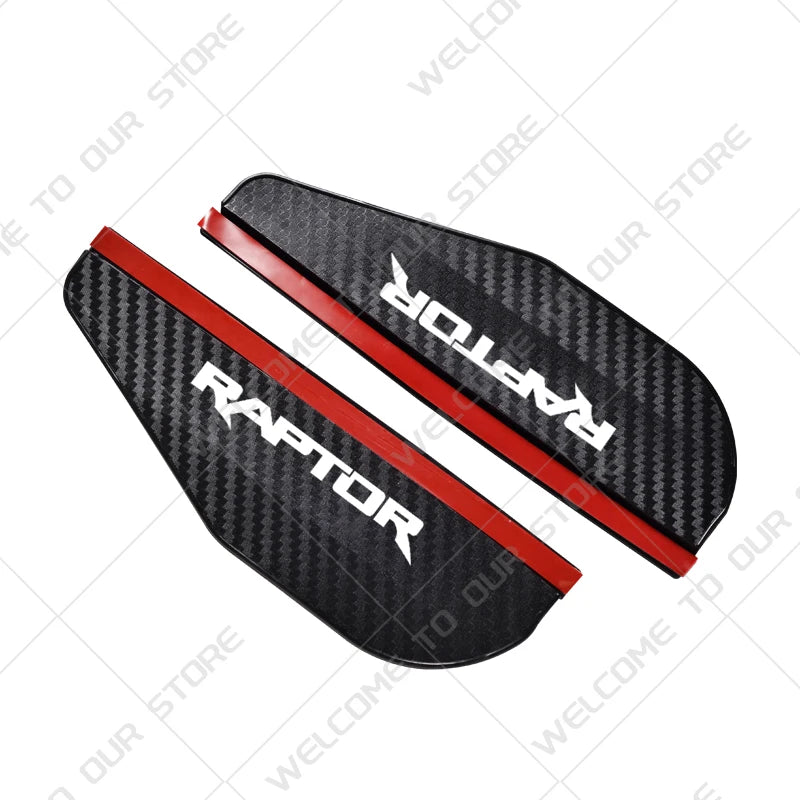 2PCS Car Rearview Mirror Rain Eyebrow | Carbon Fiber Rain Shield Cover detail view